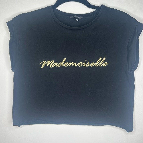 Black Mademoiselle Graphic Tee - Picture 1 of 4